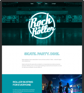 Rock N Roller home page on desktop