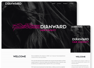 Dianward Home page on mobile and desktop